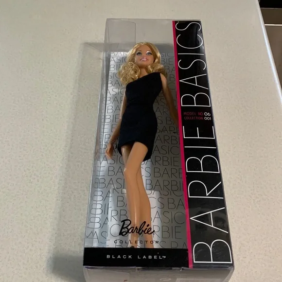 barbie basics black dress Barbie Basics with Brunette Hair in Black Dress and Pointed Boots   Toyworld NZ